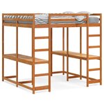 vidaXL Lit superposé et bureau et échelle 160x200cm bois de pin massif