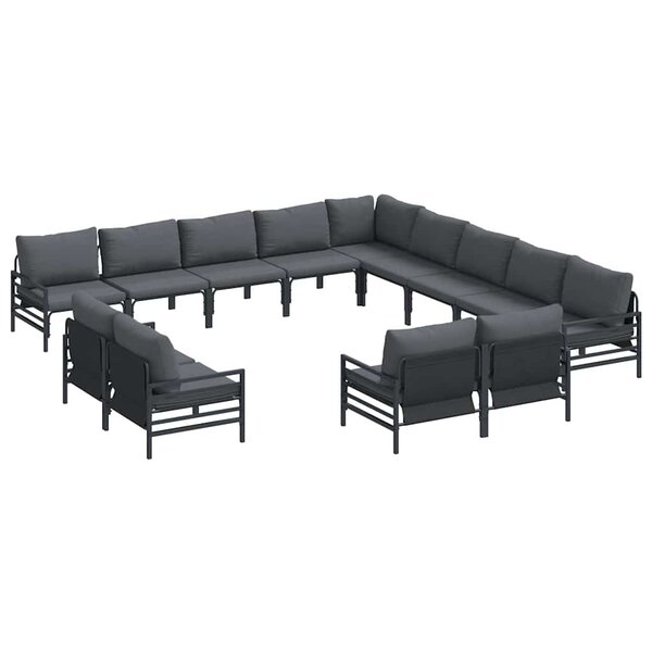 vidaXL Ensemble de canapé de jardin 13 Pièces Anthracite Acier