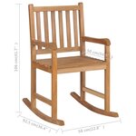 vidaXL Chaise à bascule avec coussin rouge Bois de teck solide
