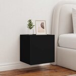 vidaXL Meuble TV mural avec lumières LED noir 40 5x35x40 cm