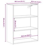 vidaXL Armoire murale suspendue vieux bois 69 5x32 5x90 cm