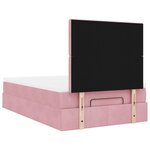 vidaXL Cadre de lit ottoman avec matelas rose 120x190 cm velours