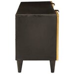 vidaXL Meuble TV Noir et or 105 x 33 x 46 cm bois de manguier massif
