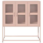 vidaXL Buffet rose 100 5x39x107 cm acier laminé à froid