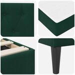 vidaXL Cadre de lit avec matelas Vert foncé 200 x 200 cm Velours