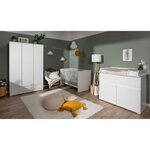 Armoire Image 60A - 2 portes battantes - 2 tiroirs - Blanc Mat - 80 x 191 x 55 cm