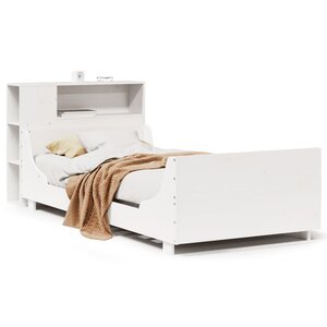 vidaXL Cadre de lit sans matelas blanc 90x190 cm bois de pin massif
