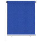 vidaXL Store roulant d'extérieur 120x140 cm Bleu PEHD