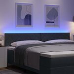 vidaXL Tête de Lit LED Géométrique Gris foncé 200 cm Velours