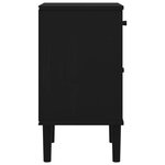 vidaXL Table de chevet SENJA aspect de rotin noir bois de pin massif