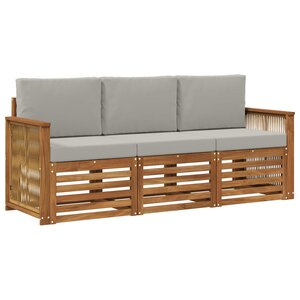 vidaXL Ensembles de canapés avec coussin 3 Pièces Bois d'Acacia Massif
