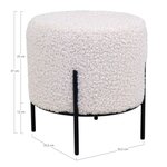 House Nordic Pouf Cali Blanc