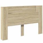 vidaXL Cabinet de Tête de Lit avec LED Sonoma 160 x 16 5 x 103 5 cm