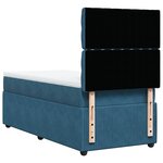 vidaXL Sommier à lattes de lit avec matelas bleu 80x200 cm velours