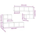 vidaXL Unites TV Montage mural 4 Pièces Chêne artisanal Bois d'ingénierie