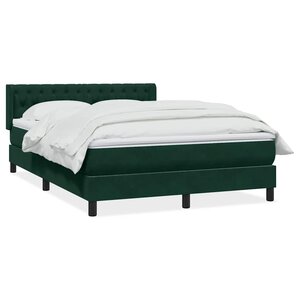 vidaXL Sommier à lattes de lit et matelas vert foncé 160x220cm velours
