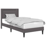 vidaXL Cadre de lit avec bandes LED Gris 80 x 200 cm Simili cuir
