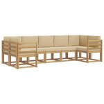 vidaXL Ensemble de canapés d'extérieur 7 pc Blanc et Beige