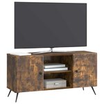 vidaXL Meuble TV Chêne fumé 102 x 34 5 x 50 cm Bois d'ingénierie