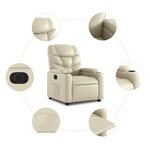 vidaXL Fauteuil inclinable électrique crème similicuir