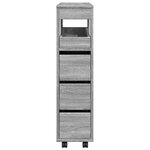 vidaXL Meuble étroit de salle de bain à roulettes sonoma gris