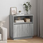 vidaXL Buffet avec LED Gris Sonoma 71x34 5x75 cm en bois d'ingénierie