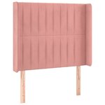 vidaXL Tête de lit avec oreilles Rose 103x16x118/128 cm Velours