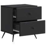 vidaXL Cabinet de chevet Noir 43 x 34 5 x 47 5 cm Bois d'ingénierie