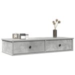 vidaXL Étagère murale avec tiroirs gris béton bois d'ingénierie