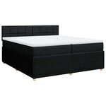 vidaXL Sommier à lattes de lit avec matelas Noir 200x200 cm Tissu