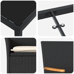 Ensemble de salle à manger de jardin 5 pièces avec coussins en rotin noir vidaXL