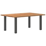 vidaXL Table à manger marron clair bois de chêne massif rectangulaire