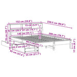 vidaXL Lit bibliothèque sans matelas blanc 140x200 cm bois pin massif