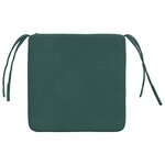 vidaXL Coussins de siège 4 Pièces Vert foncé 40 x 40 x 3 cm Velours