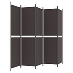 vidaXL Cloison de séparation 5 panneaux Marron 250x200 cm Tissu