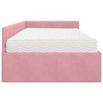 vidaXL Cadre de lit d'angle avec matelas Autre 2 Pièces Gris Velours
