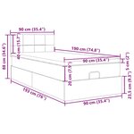 vidaXL Cadre de lit ottoman avec matelas noir 90x190 cm tissu