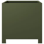 vidaXL Jardinières 2 Pièces vert olive 40x40x40 cm acier