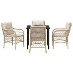 vidaXL Ensemble de salle à manger pour jardin 5 Pièces Beige polyrotin