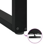 vidaXL Pieds de table console en U  2 pièces  noir  28 x (72-73) cm  acier
