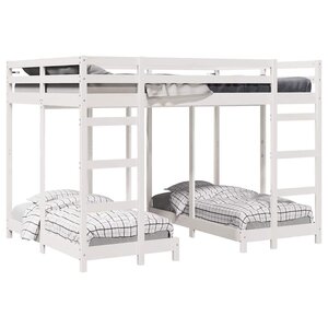 vidaXL Cadre de lit superposé triple Blanc 140 x 200 cm Pin massif