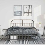 vidaXL Cadre de lit métal sans matelas avec pied de lit noir 150x200cm