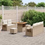 vidaXL Ensemble de canapé de jardin 10 Pièces Beige et crème polyrotin
