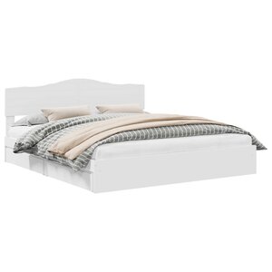 vidaXL Lit de Rangement Blanc 180 x 200 cm Bois d'ingénierie