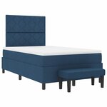 vidaXL Lit à ressorts avec matelas Bleu 120 x 190 cm tissu