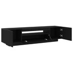 Buffet TV vidaXL avec lumières LED noir chêne 160x35x40 cm en bois d'ingénierie