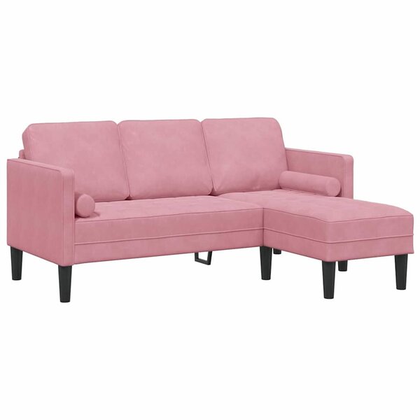 vidaXL Ensemble de Canapés Rose poussiéreux 173 x 131 x 67 cm Velours