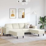 vidaXL Canapé de salon 3 Pièces Crème 250 x 188 x 76 cm