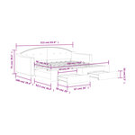 vidaXL Lit de jour avec gigogne et tiroirs sans matelas 90x190 cm