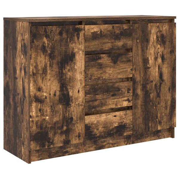 vidaXL Buffet avec tiroirs chêne fumé 100 5x35x76 cm bois d'ingénierie